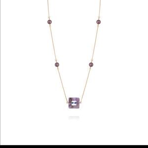 Authentic Swarovski crystals RIVIERA PEARL NECKLACE AND ROSE GOLD PLATEDAMETHYST